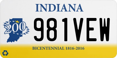 IN license plate 981VEW