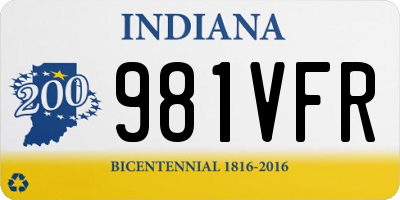 IN license plate 981VFR