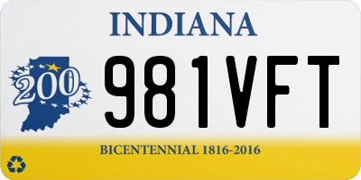IN license plate 981VFT