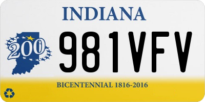 IN license plate 981VFV