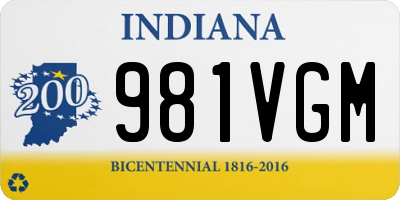 IN license plate 981VGM
