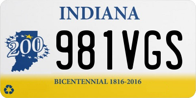 IN license plate 981VGS