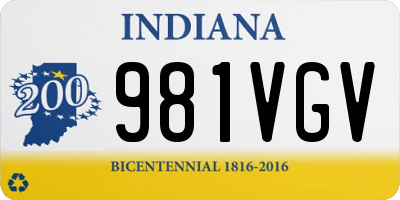 IN license plate 981VGV