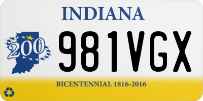 IN license plate 981VGX