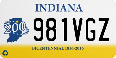 IN license plate 981VGZ