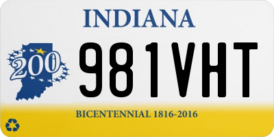 IN license plate 981VHT