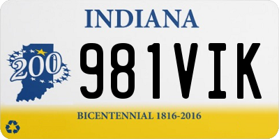 IN license plate 981VIK