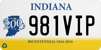 IN license plate 981VIP