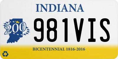 IN license plate 981VIS