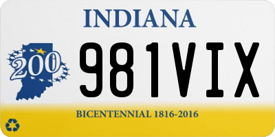 IN license plate 981VIX