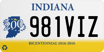 IN license plate 981VIZ