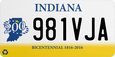 IN license plate 981VJA