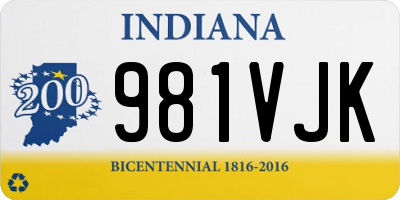 IN license plate 981VJK