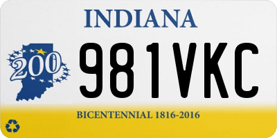 IN license plate 981VKC