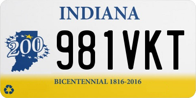IN license plate 981VKT