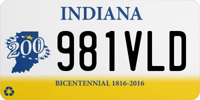 IN license plate 981VLD