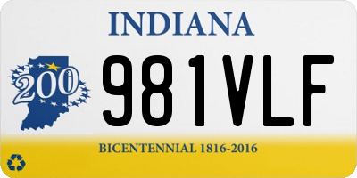 IN license plate 981VLF