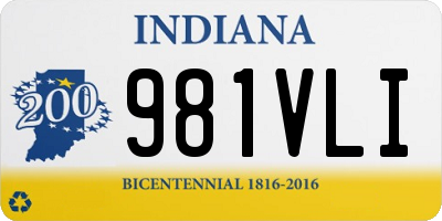 IN license plate 981VLI