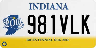 IN license plate 981VLK