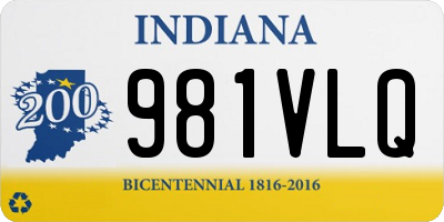 IN license plate 981VLQ