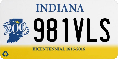 IN license plate 981VLS