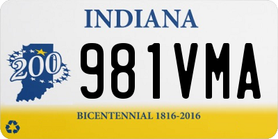 IN license plate 981VMA