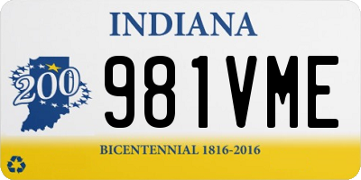 IN license plate 981VME