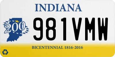 IN license plate 981VMW