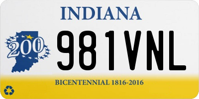 IN license plate 981VNL