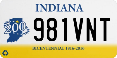 IN license plate 981VNT