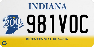 IN license plate 981VOC