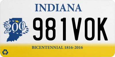 IN license plate 981VOK