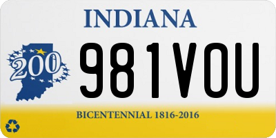 IN license plate 981VOU