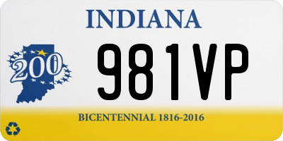 IN license plate 981VP