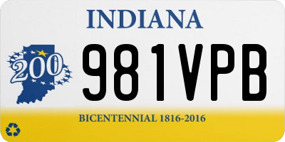 IN license plate 981VPB
