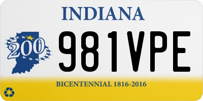 IN license plate 981VPE