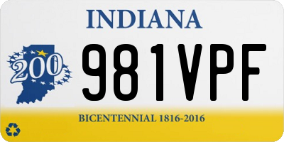 IN license plate 981VPF