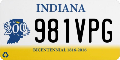 IN license plate 981VPG