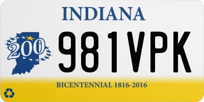 IN license plate 981VPK