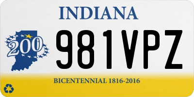 IN license plate 981VPZ