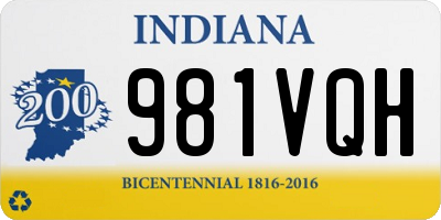 IN license plate 981VQH