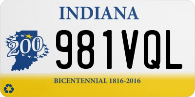 IN license plate 981VQL