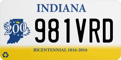 IN license plate 981VRD