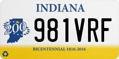 IN license plate 981VRF