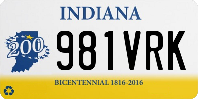 IN license plate 981VRK