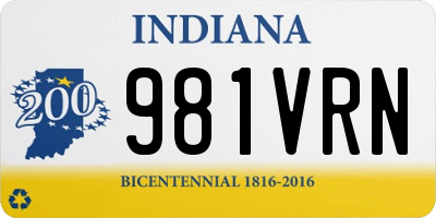 IN license plate 981VRN