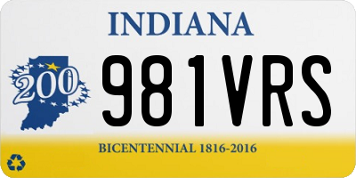 IN license plate 981VRS