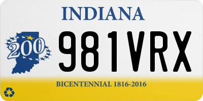 IN license plate 981VRX