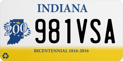 IN license plate 981VSA