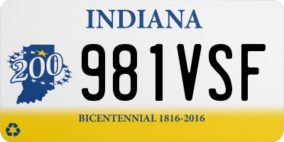 IN license plate 981VSF